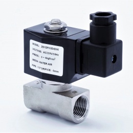 nerezový elektromagnetický ventil 2/2, G1/2"  -  AC 230 V, NC (bez napětí uzavřený)