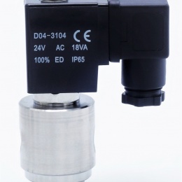 nerezový elektromagnetický ventil s cívkou a konektorem, 24V AC