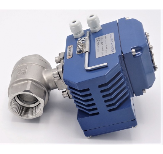 Nerezový kulový kohout, dvoudílný s elektrickým servopohonem jednootáčkovým 30 Nm