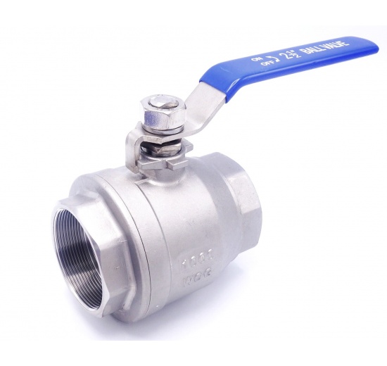 Nerezový kulový kohout s plným průtokem, dvoudílný, vnitřní závit