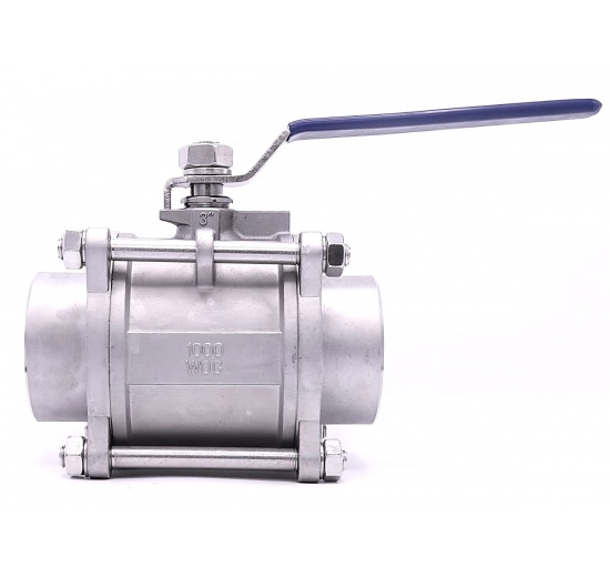 Nerezový kulový kohout s plným průtokem, třídílný, navařovací