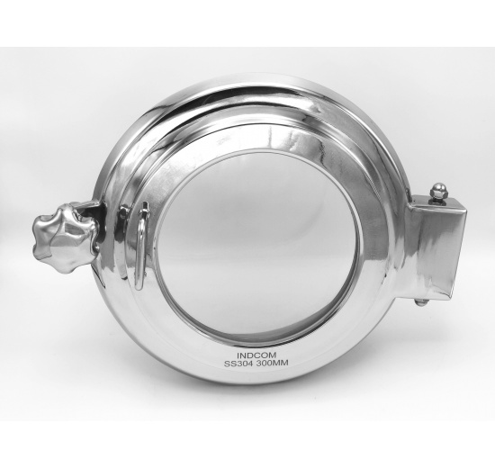 Netlakový průlez se skleněným průhledem