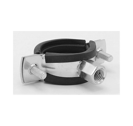 Objímka potrubní s gumovou vložkou EPDM, dvoušroubová, M10, pozink 1