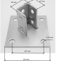Patka kotevní čtvercová, pozinkovaná, sedlový úchyt