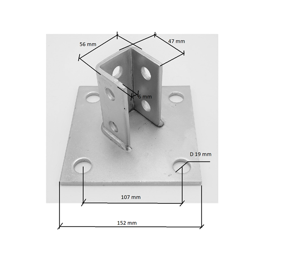 Patka kotevní čtvercová, pozinkovaná, sedlový úchyt