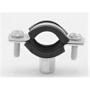 náhled produktu Pipe Clamp with Rubber EPDM, two screw, M8/M10, galvanized | 1/2” 20-25 mm