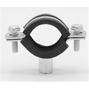 náhled produktu Pipe Clamp with Rubber EPDM, two screw, M8/M10, galvanized | 3/4” 26-30 mm