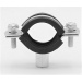Pipe Clamp with Rubber EPDM, two screw, M8/M10, galvanized title=