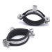 Pipe Clamp with Rubber EPDM, two screws, stainless steel DIN 1.4301, M8 title=