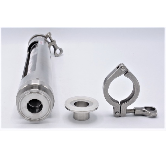 Plováčkový průtokoměr /rotametr/ nerezový, clamp DN25, 100~1000 litr/hod.