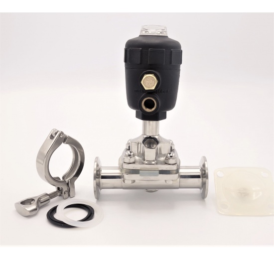 Pneumaticky ovládaný membránový ventil, CLAMP připojení | DN25 (K50.5)