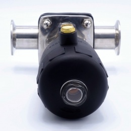 pneumaticky ovládaný membránový ventil - clamp připojení, materiál těla nerezová ocel, materiál hlavy plast