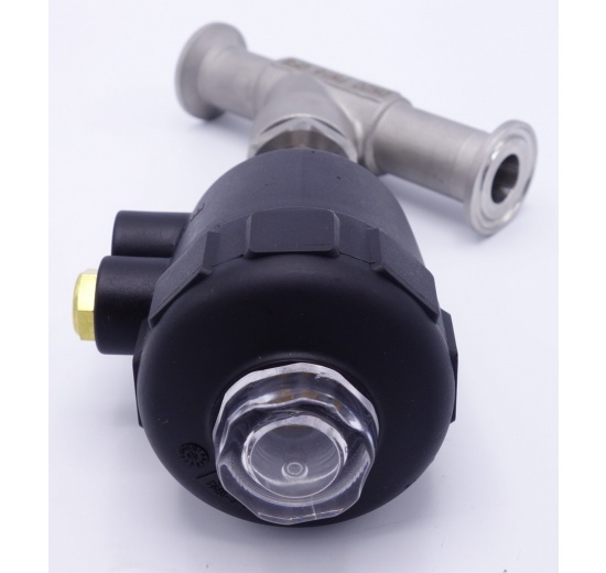 Pneumaticky ovládaný ventil se šikmým sedlem- 45°| CLAMP DN20 (K34) PTFE