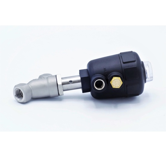 Pneumaticky ovládaný ventil se šikmým sedlem- 45°,  G-závit  3/8"