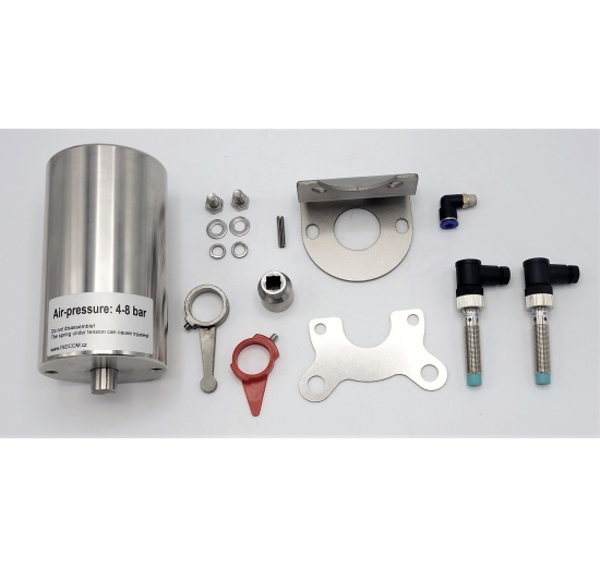 Pneumatický pohon, jednočinný a další montážní prvky pro klapku DN125