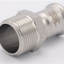 Přechodka lisovací/závit vnější 18 mm_3/4" nerezová