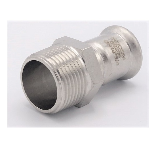 Přechodka lisovací/závit vnější 18 mm_3/4" nerezová