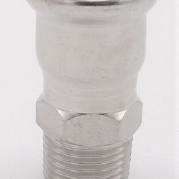 Přechodka lisovací/závit vnější 22 mm_1/2", nerezová