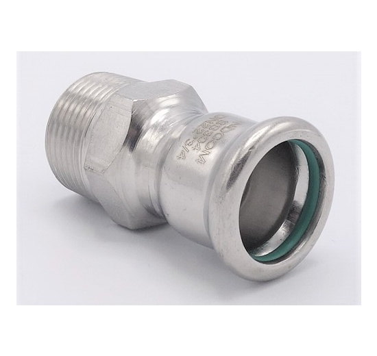 Přechodka lisovací/závit vnější 22 mm_3/4" nerez