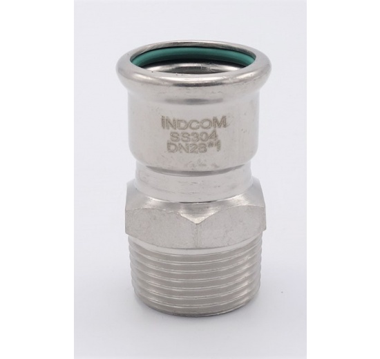 Přechodka lisovací/závit vnější 28 mm_1" nerez