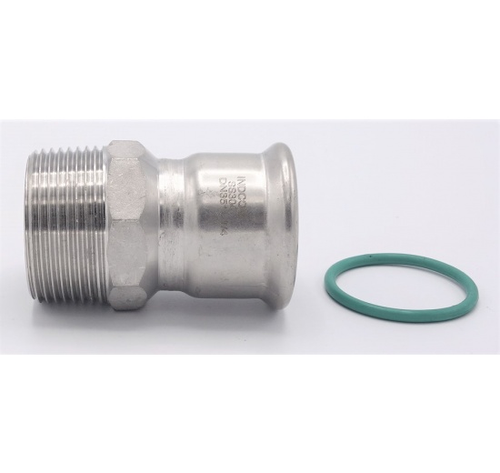 Přechodka lisovací/závit vnější 35 mm_1 1/4" nerez