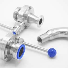 Přímé klapky SMS 38_CLAMP DN25 zákaznická výroba