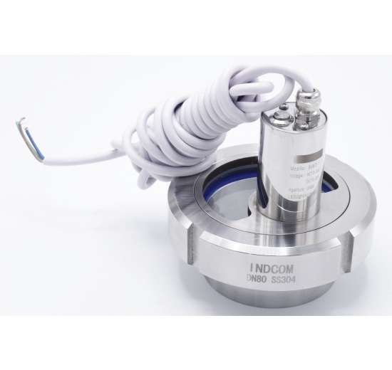 Průhledítko maticové s LED osvětlením, navařovací, DN80