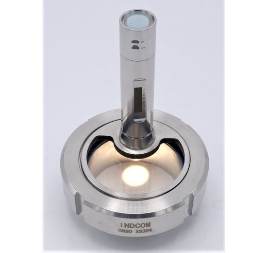 Průhledítko maticové s osvětlením LED, navařovací, DN80