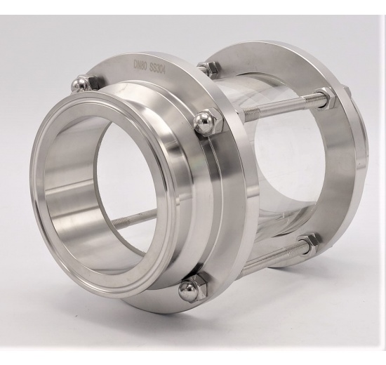 Průhledítko potrubní DN80, CLAMP připojení dle DIN 32676