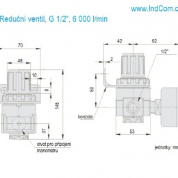Reduční ventil G 1/2" 6 000 l/min