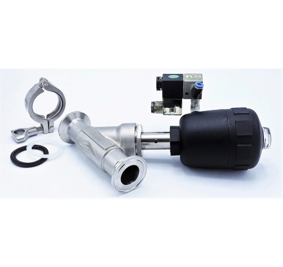 sedlový ventil, pneumaticky ovládaný, DN25, clamp připojení