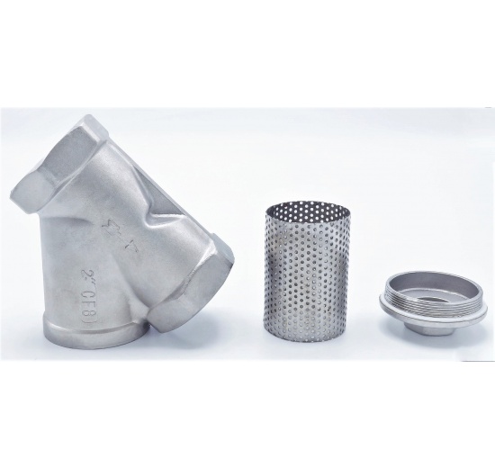 šikmý nerezový Y filtr s jemným sítkem, závitový 2”