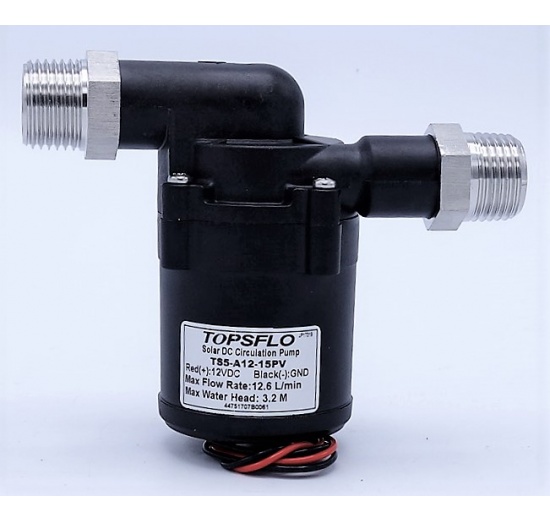 Solární, oběhové čerpadlo 15PV, nerezová ocel AISI 316, závit 1/2" BSP