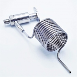 spirála + vzorkovací ventil - materiál nerezová ocel (vzorkovací ventil - tzv.koštovák - není součástí dodávky)