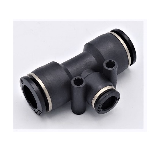 Spojka T redukovaná DN 10-6mm, nástrčné šroubení z plastu, pneumatické prvky