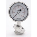 náhled produktu Stainless steel manometer with separating membrane DIN 11851, dial 100 mm, nut DN25 | 0-4 bar