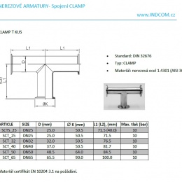 T kus, clamp  DN25
