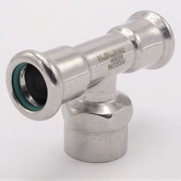 T-kus, lisovací F/F(závit vnitřní)/F 15_1/2"_15, nerezová ocel