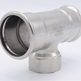 T-kus, lisovací F/F(závit vnitřní)/F 54_1 1/2"_54, nerezový