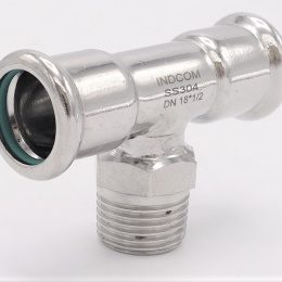 T-kus, lisovací F/M(závit vnější)/F 18_1/2"_18, materiál nerezová ocel