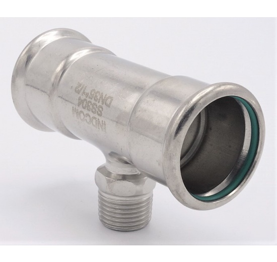 T-kus, lisovací F/M(závit vnější)/F 35_1/2"_35, nerez