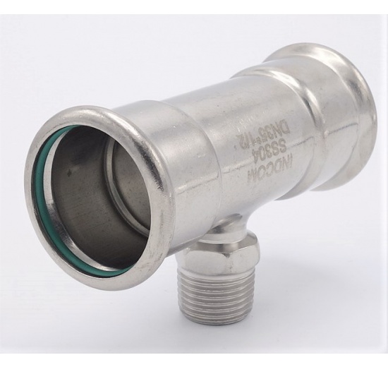 T-kus, lisovací F/M(závit vnější)/F 35_1/2"_35, nerezová ocel