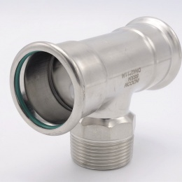 T-kus, lisovací F/M(závit vnější)/F 42_1 1/4"_42, nerezová ocel