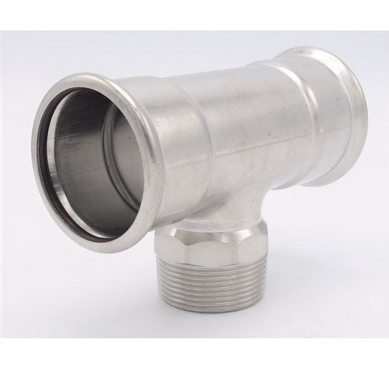 T-kus, lisovací F/M(závit vnější)/F 54_1 1/2"_54, nerez