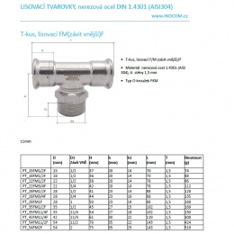 T-kus, lisovací F/M(závit vnější)/F