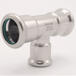 T-kus, lisovací,redukovaný, F/F/F 22_18_22, nerezová ocel