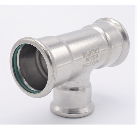 T-kus, lisovací,redukovaný, F/F/F 35_28_35, nerezová ocel