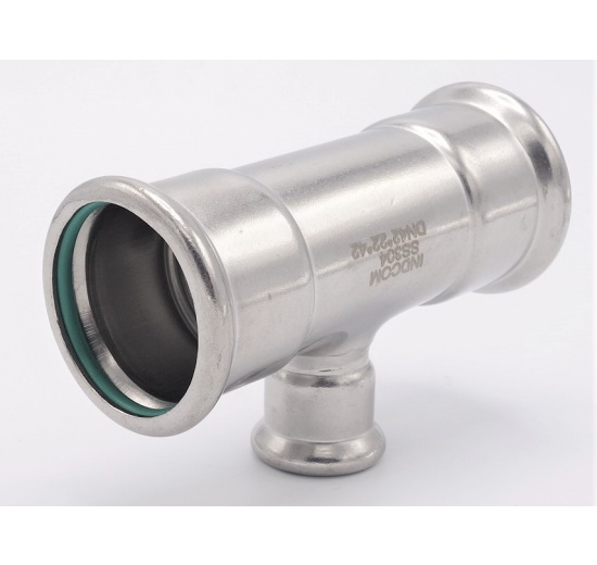 T-kus, lisovací,redukovaný, F/F/F 42_22_42, nerezová ocel