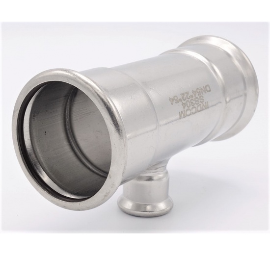 T-kus, lisovací,redukovaný, F/F/F 54_22_54, nerezová ocel