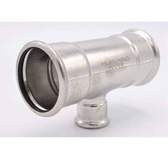 T-kus, lisovací,redukovaný, F/F/F 54_28_54, nerezová ocel